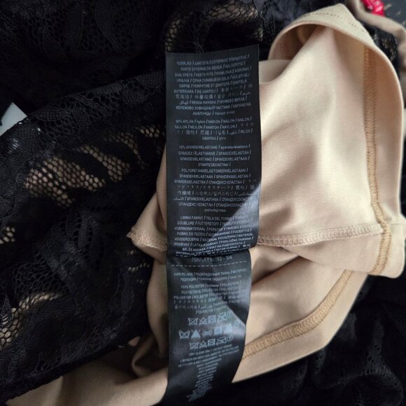 Guess Off Shoulder Floral Lace Bodycon Mini Dress Women's Size L Black - Picture 10 of 10